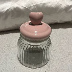 NWT Valentines glass jar container